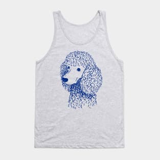 Poodle (Light Blue and Blue) Tank Top